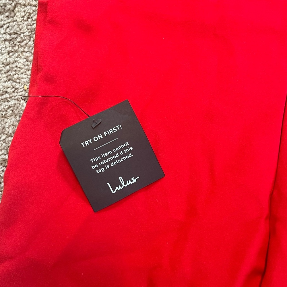 Lulu’s Cocktail Hour Red Wrap Dress— NWT- Size XL - Picture 5 of 6
